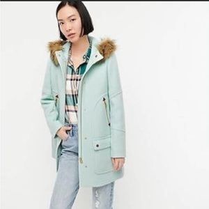 J. Crew Chateau Parka Italian Stadium-Cloth Sky Blue